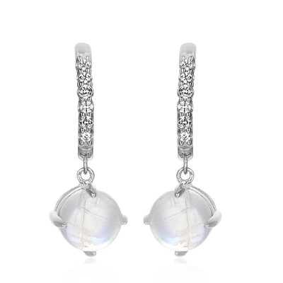 Boucles d'oreilles en argent et Pierre de lune de Tanzanie