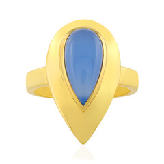 Bague en argent et Calcédoine bleue