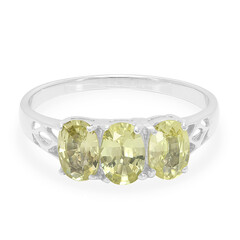 Bague en argent et Chrysobéryl du Brésil