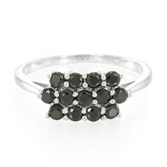Bague en argent et Spinelle noir