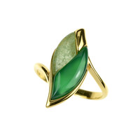 Bague en argent et Agate verte