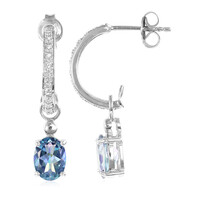 Boucles d'oreilles en argent et Topaze bleue Mystique