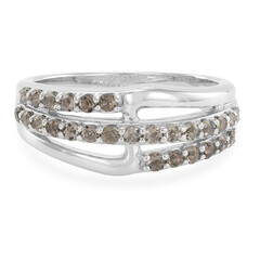 Bague en argent et Quartz fumé