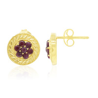 Boucles d'oreilles en argent et Rubis