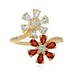 Bague en argent et Rubis rouge du soir