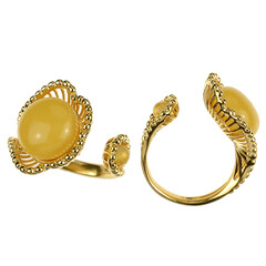 Bague en argent et Ambre baltique