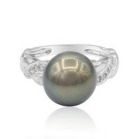 Bague en argent et Perle de culture de Tahiti (TPC)