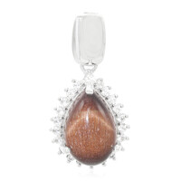 Pendentif en argent et Œil-de-tigre rouge
