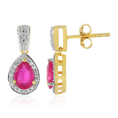 Boucles d'oreilles en argent et Saphir rose de Madagascar