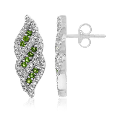 Boucles d'oreilles en argent et Diopside de Russie