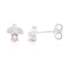 Boucles d'oreilles en argent et Tourmaline cuprifère rose