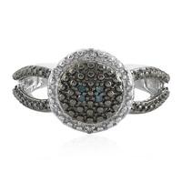 Bague en argent et Diamant bleu I3