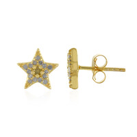 Boucles d'oreilles en argent et Diamant jaune I3