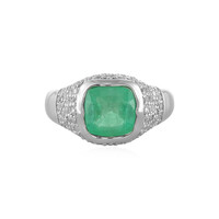 Bague en argent et Emeraude de Russie