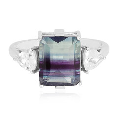 Bague en argent et Fluorite multicolore