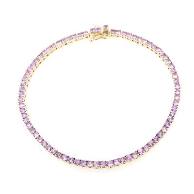 Bracelet en or et Saphir pourpre de Ceylan non chauffé