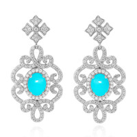 Boucles d'oreilles en argent et Turquoise Sleeping Beauty (Dallas Prince Designs)