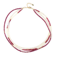 Collier en argent et Rubis du Mozambique (Riya)