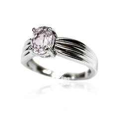 Bague en argent et Kunzite du Brésil