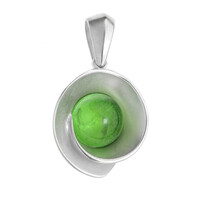 Pendentif en argent et  Ambre verte de Colombie