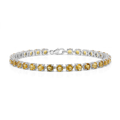 Bracelet en argent et Quartz cognac