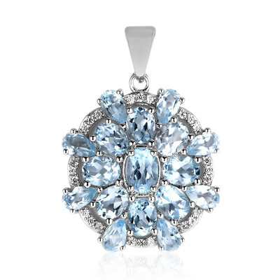 Pendentif en argent et Topaze bleu ciel