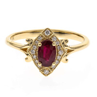 Bague en or et Rubis AAA du Mozambique (CIRARI)