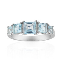 Bague en argent et Topaze bleu ciel