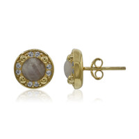 Boucles d'oreilles en argent et Pierre de Lune arc-en-ciel