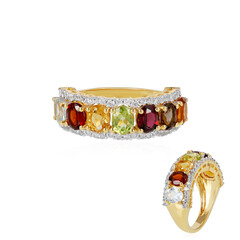 Bague en argent et Citrine brandy