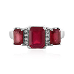 Bague en argent et Rubis de Madagascar