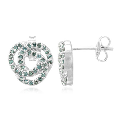 Boucles d'oreilles en argent et Diamant fantaisie