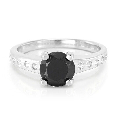 Bague en argent et Spinelle noir
