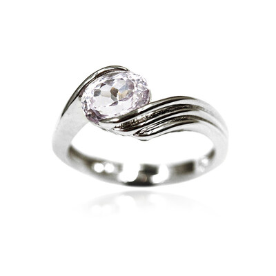Bague en argent et Kunzite du Brésil