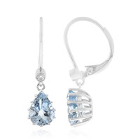 Boucles d'oreilles en or et Aigue-Marine du Brésil AAA