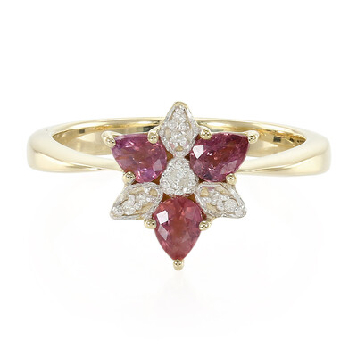 Bague en or et Saphir Padparadscha non chauffé