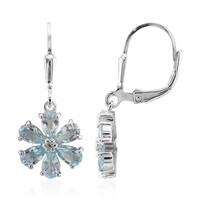 Boucles d'oreilles en argent et Topaze bleu ciel