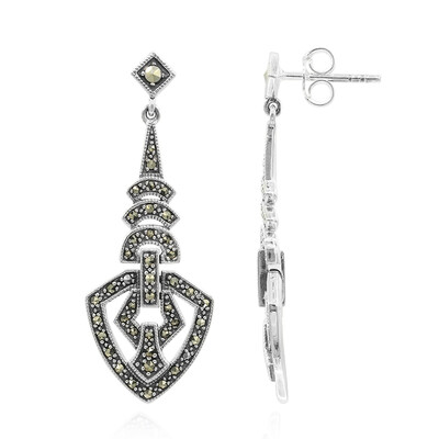 Boucles d'oreilles en argent et Marcassite