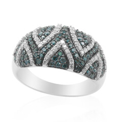 Bague en or et Diamant bleu I1