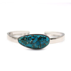 Bracelet en argent et Turquoise cuivrée bleue (Faszination Türkis)
