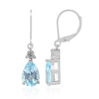 Boucles d'oreilles en argent et Topaze bleu ciel