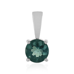 Pendentif en argent et Fluorite bleu pétrole de Belgique
