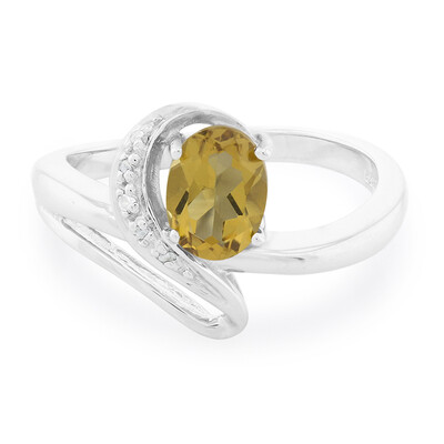 Bague en argent et Quartz champagne
