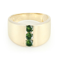 Bague pour homme en or et Diamant vert émeraude