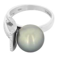 Bague en or et Perle de culture de Tahiti