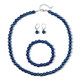Parure en argent et Hématite bleu royal