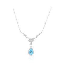 Collier en argent et Topaze bleu Suisse