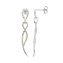 Boucles d'oreilles en argent et Diamant fantaisie