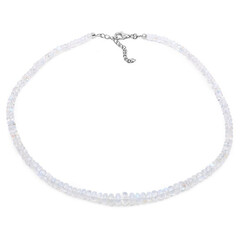 Collier en argent et Pierre de Lune arc-en-ciel
