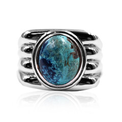 Bague en argent et Azurite-Malachite